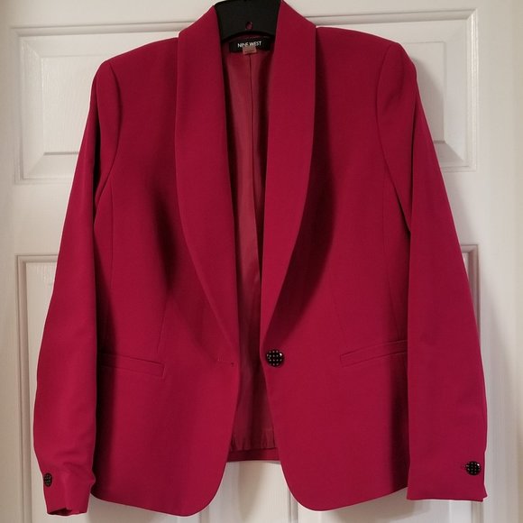 Women's Pink Single Button Blazer